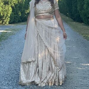 Nude and Gold Lehenga